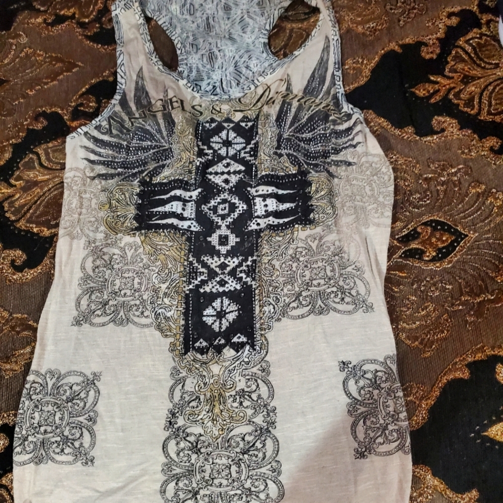 Womens Angel's and Diamonds lace tank top
